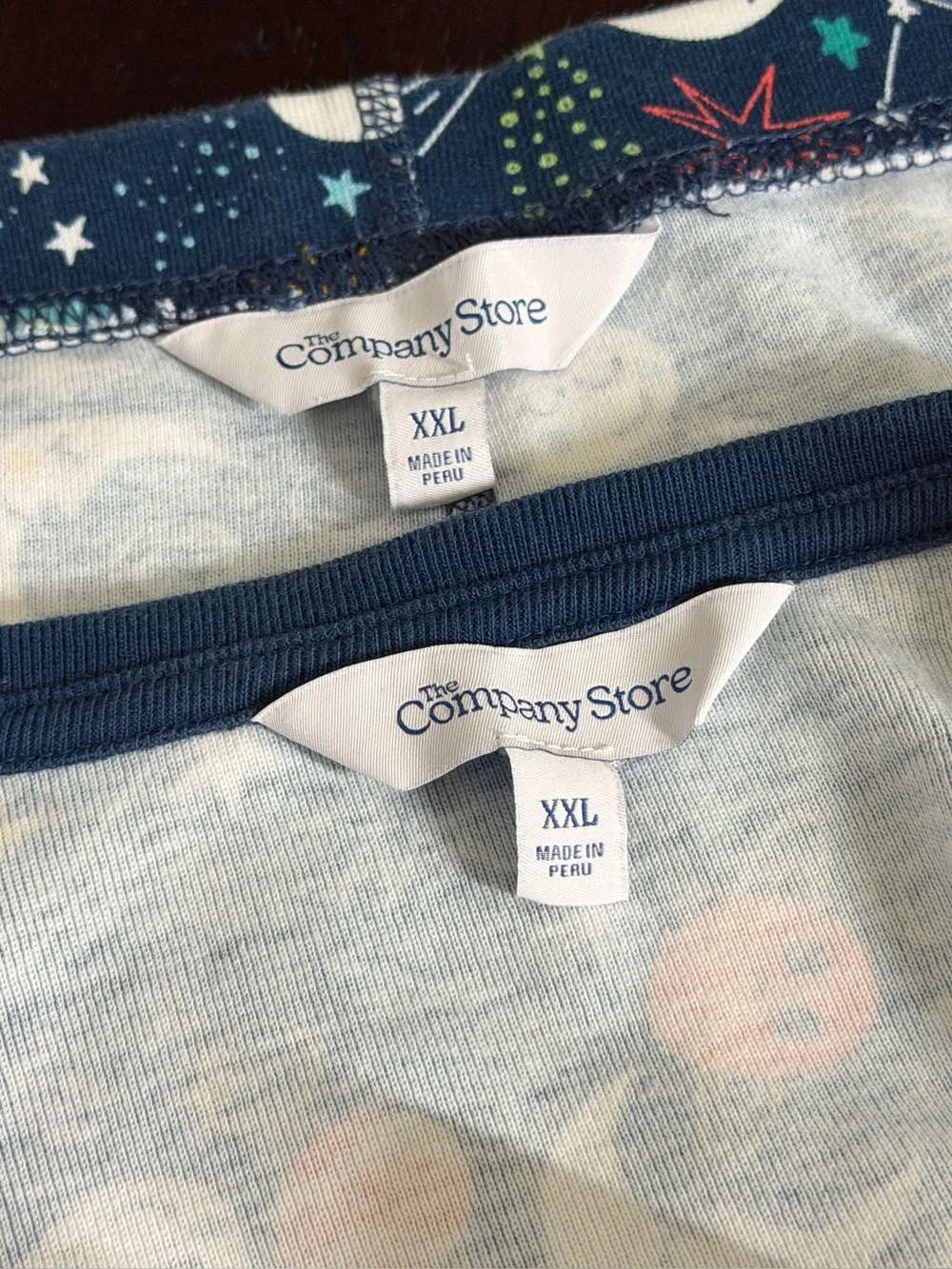 The Company Store XXL Blue Organic Cotton Space Long Sleeve Pajama Set